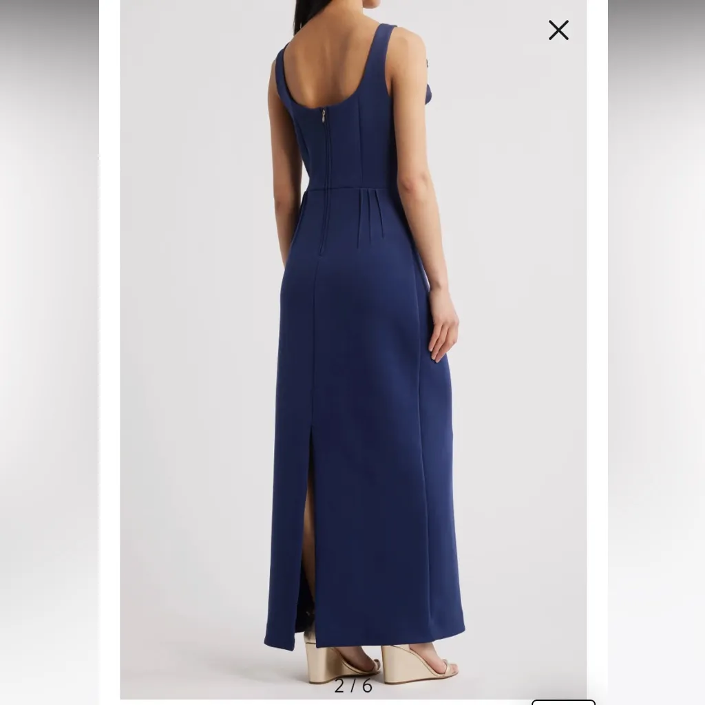 NWT Lilly Pulitzer Jade Rosette Detail Navy Maxi Dress - Image 4