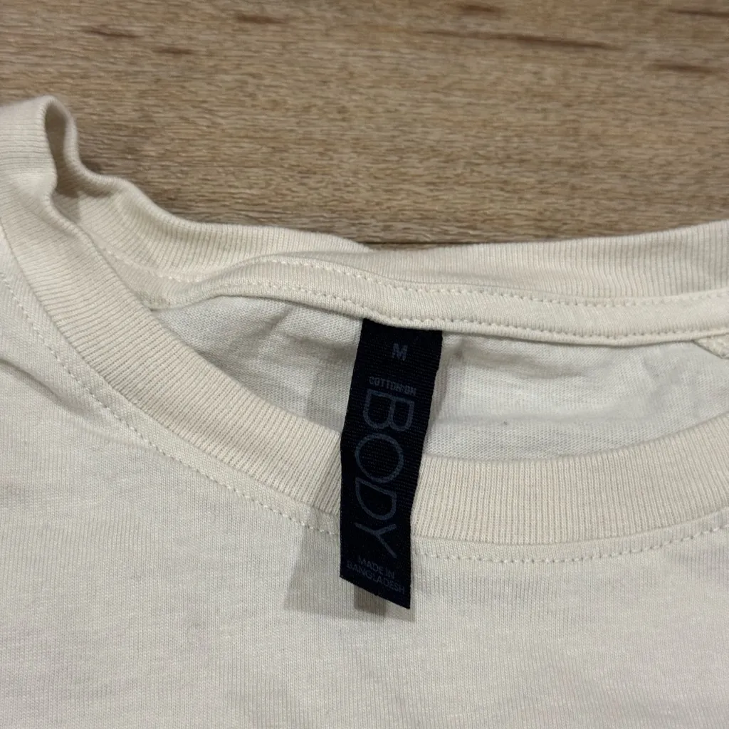 iBody Cotton On Wellness Club Off White Graphic T Shirt Size M - Image 3