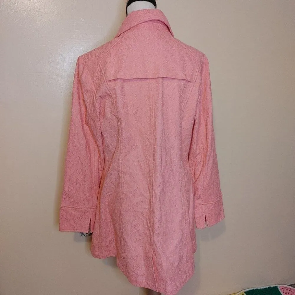 Susan Graver Pink Size Medium M Zipper Light Jacket Spring SG - Image 2