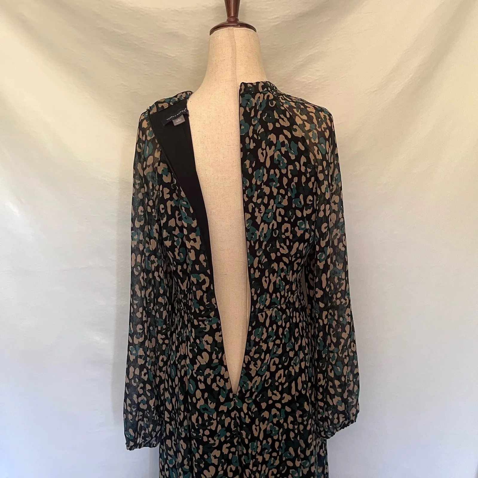 Tommy Hilfiger Maxi Boho Dress 6 Cottagecore Indie Prairie Sheer Ditsy Floral - Image 14