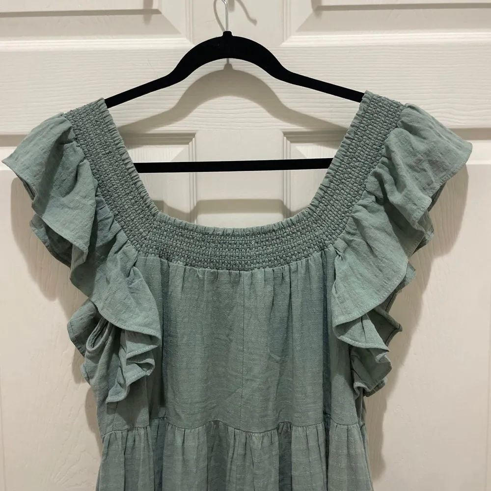 Mustard Seed Seafoam Green Smocked Ruffle Tiered Maxi Dress - Image 8