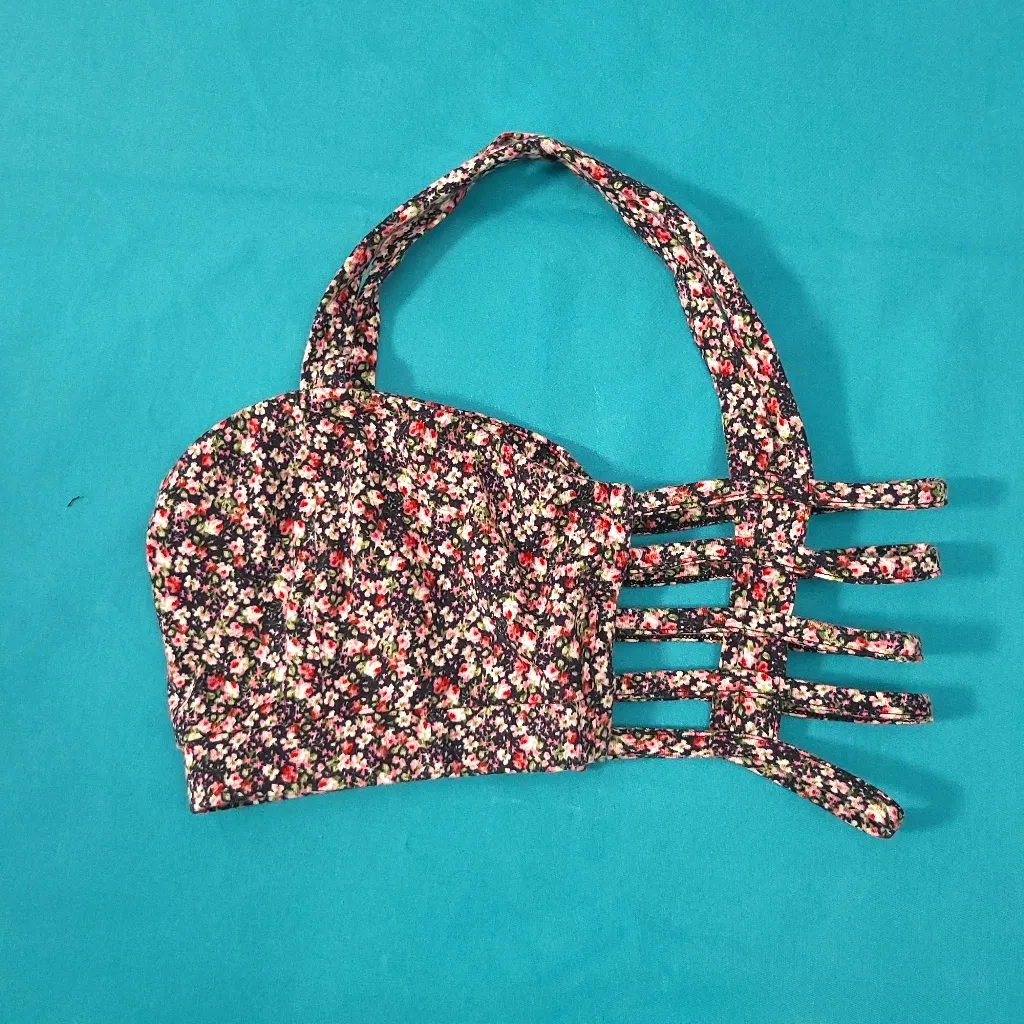 Full tilt floral caged back fashion bralette - Image 2
