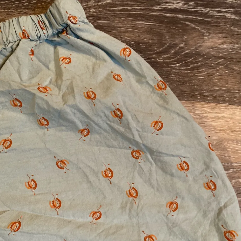 Pendleton Cap Sleeve Crop Blue Blouse Floral XXS Boho Cottagecore Prairie Granny - Image 5