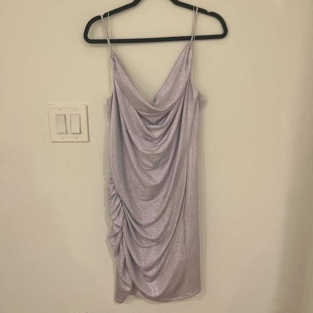 Lavender Cowl Neck Mini Dress - Image 2