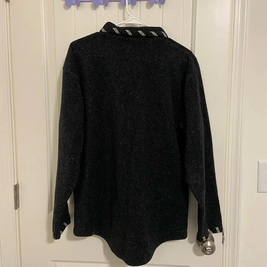 EUC Vintage Cindy Bai women’s dark gray soft‎ thick ribbon button jacket medium White - Image 5