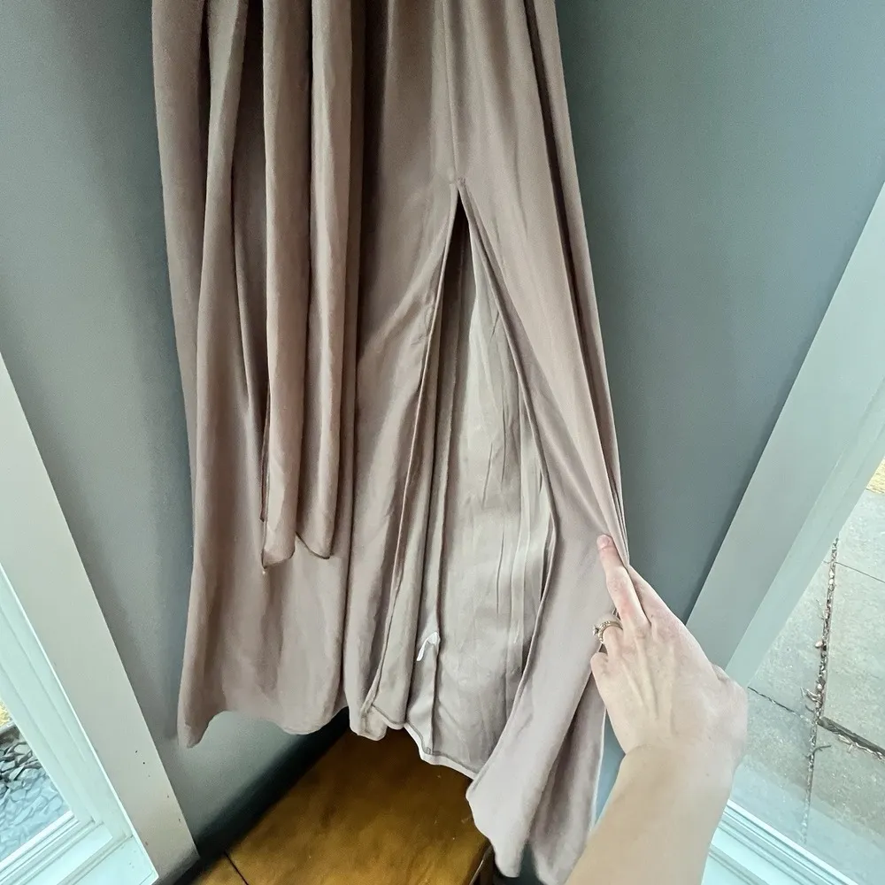 Baltic Born Kristina Maxi Wrap Dress Taupe Long Womens Size S - Image 5