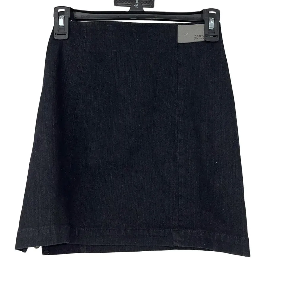 CARMAR LF THE BRAND BLACK DEMIN DUAL ZIP MARGERY SKIRT SIZE 27 - Image 3