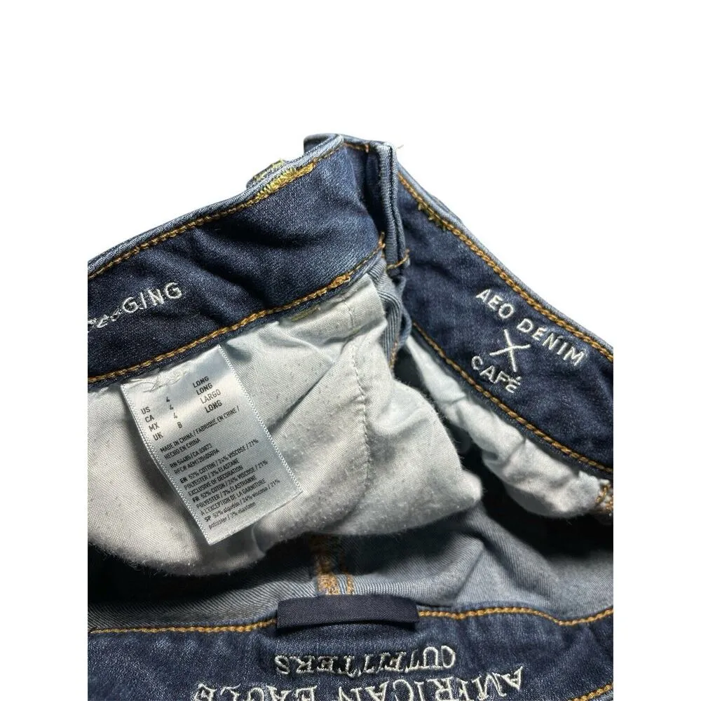American Eagle Jeggings Womens Size 4 Long Jeans Super Stretch Denim Distressed - Image 6