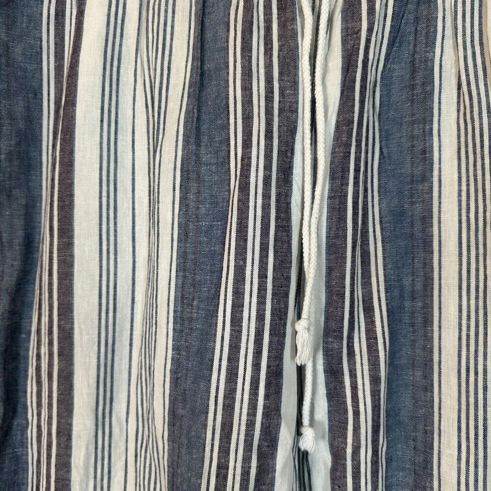 Beach Lunch Lounge Stripe Wide Leg Linen Flowy Crop Pants XXL NEW without Tags - Image 4