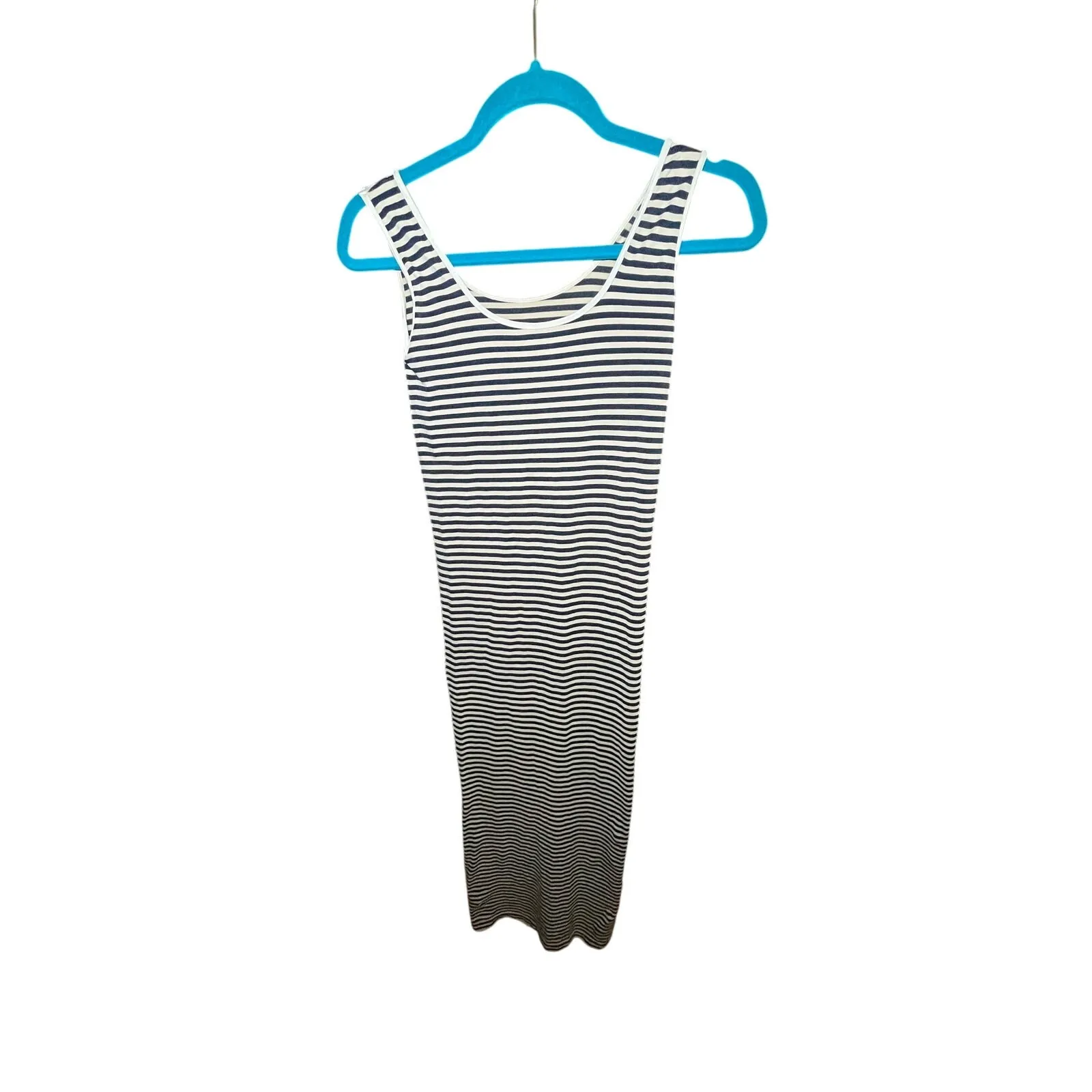 Tees by Tina Stripe Maxi Tank Dress One Size Black Tan‎ Stretch Bodycon Long Tan Size L - Image 9