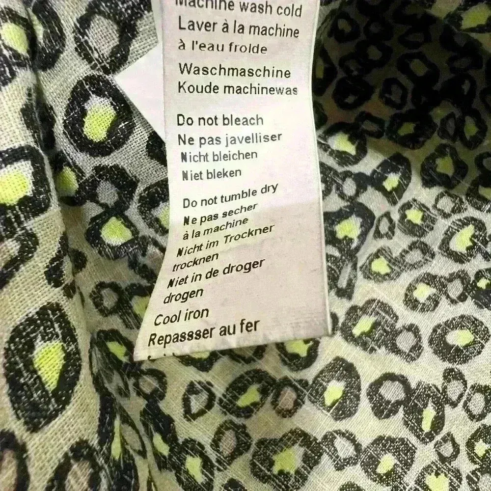 PLAZZA DEL TEMPIO Made in Italy 100% Linen Midi Dress Cheetah Print Sz S NWT Tan - Image 5