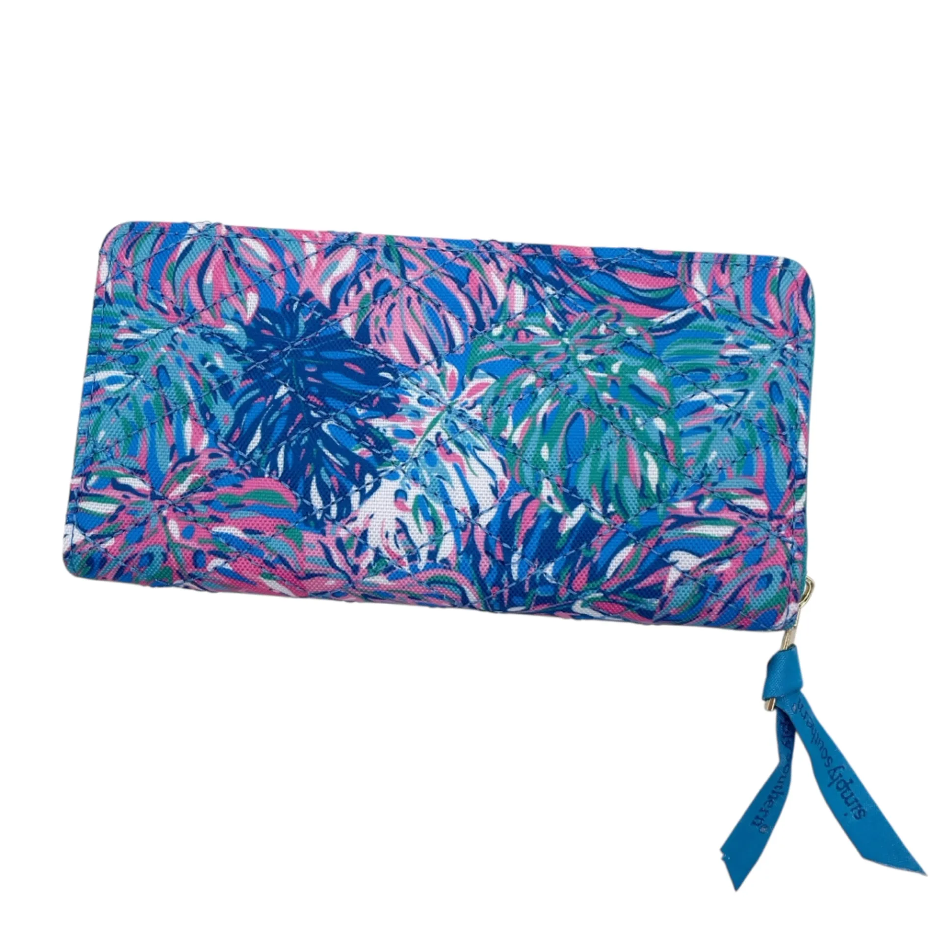 Simply Southern Zip Around Wristlet Wallet Tropical Reef Blue Pink Quilted - Image 2
