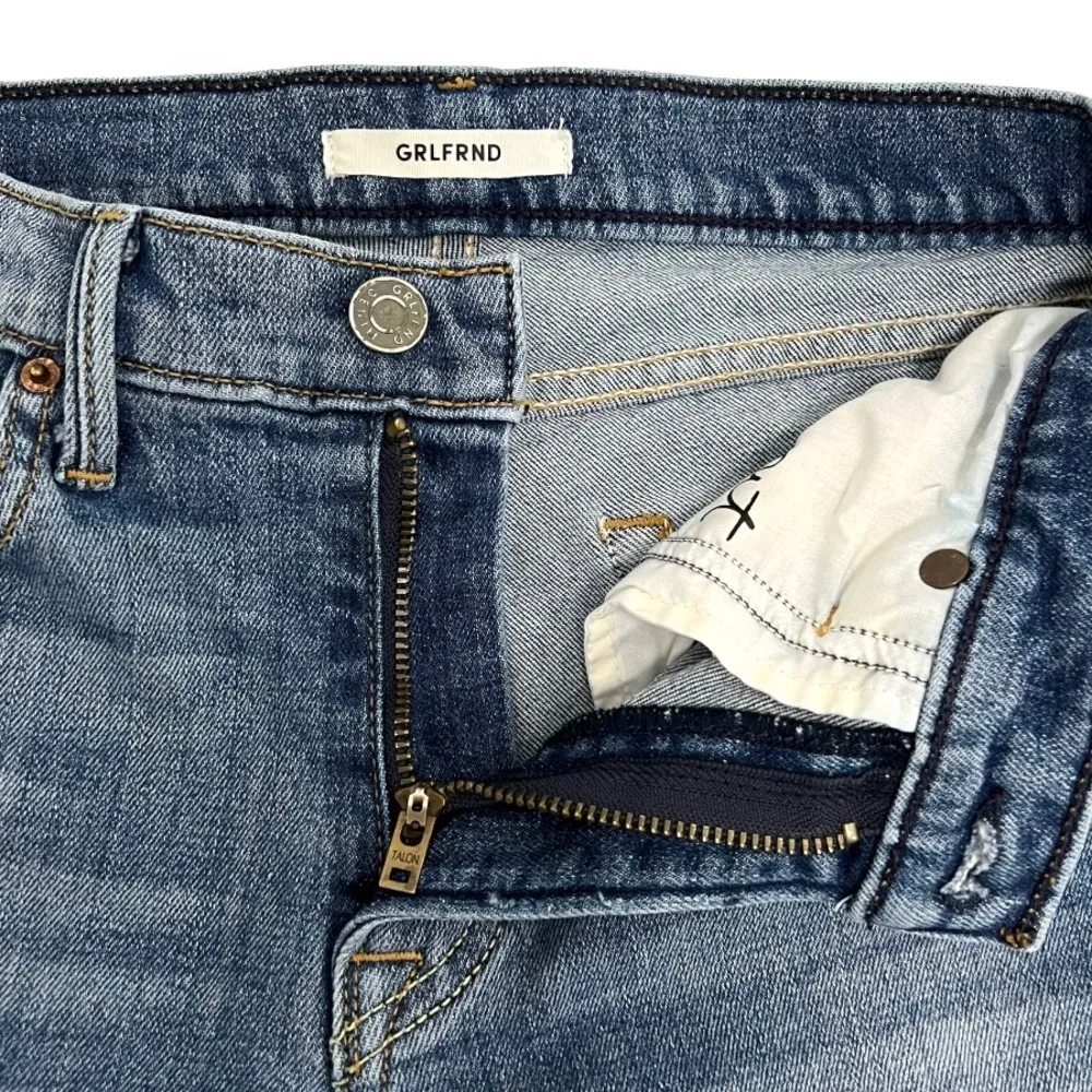 GRLERND Naomi High Waist  Straight Leg Jeans In I will Survive Blue Size 24 - Image 7