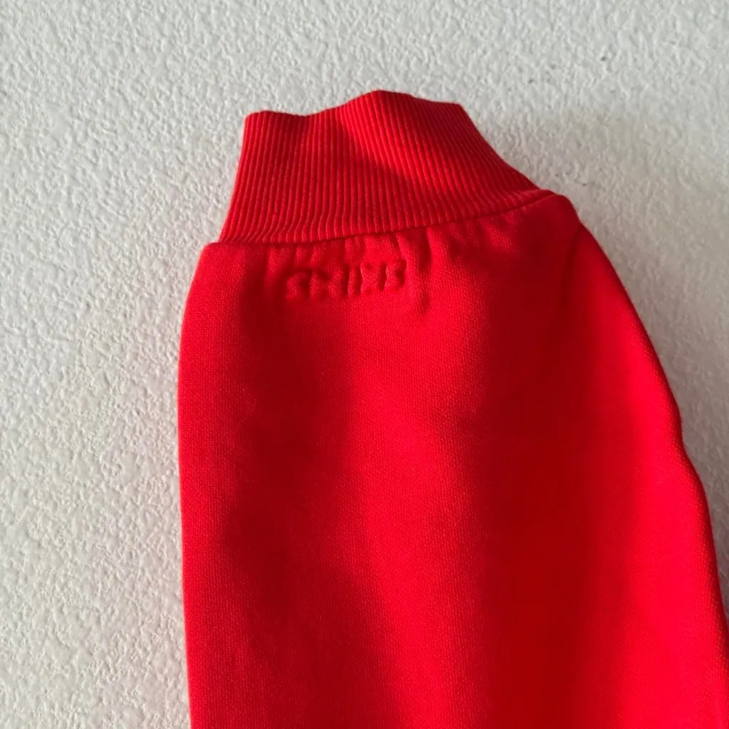 Skims Cotton Fleece Classic Pullover Hoodie in Ruby, size small - Image 3