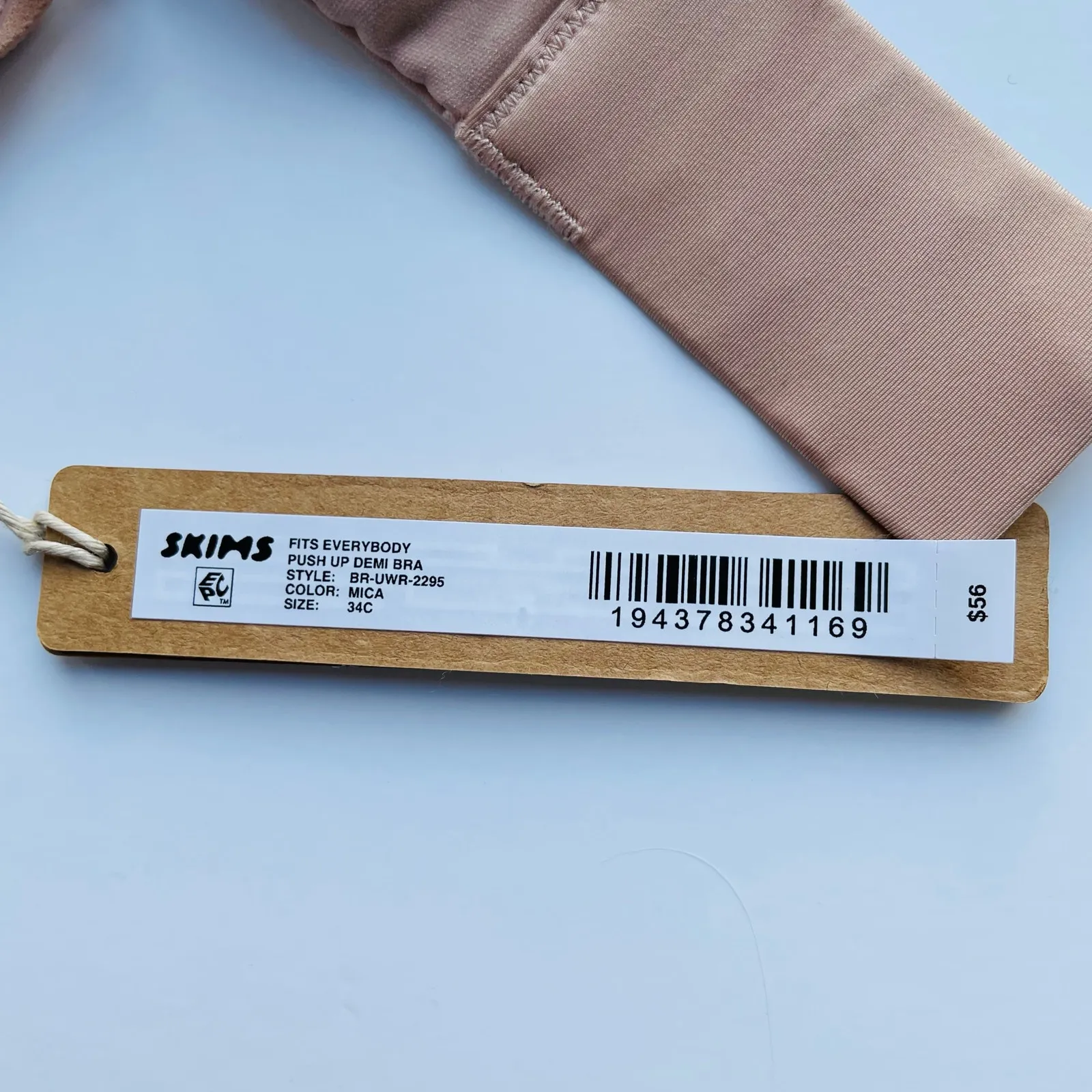 Skims Fits Everybody Push Up Demi Bra Mica Size 34C NEW - Image 7