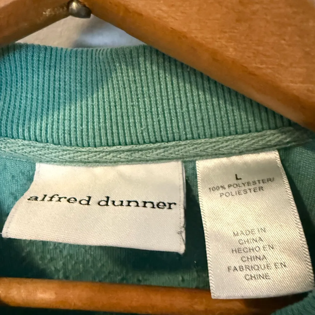 Vintage Alfred Dunner Floral Sage Green Fleece Cozy Sweater Women’s‎ Sz L Size L - Image 5