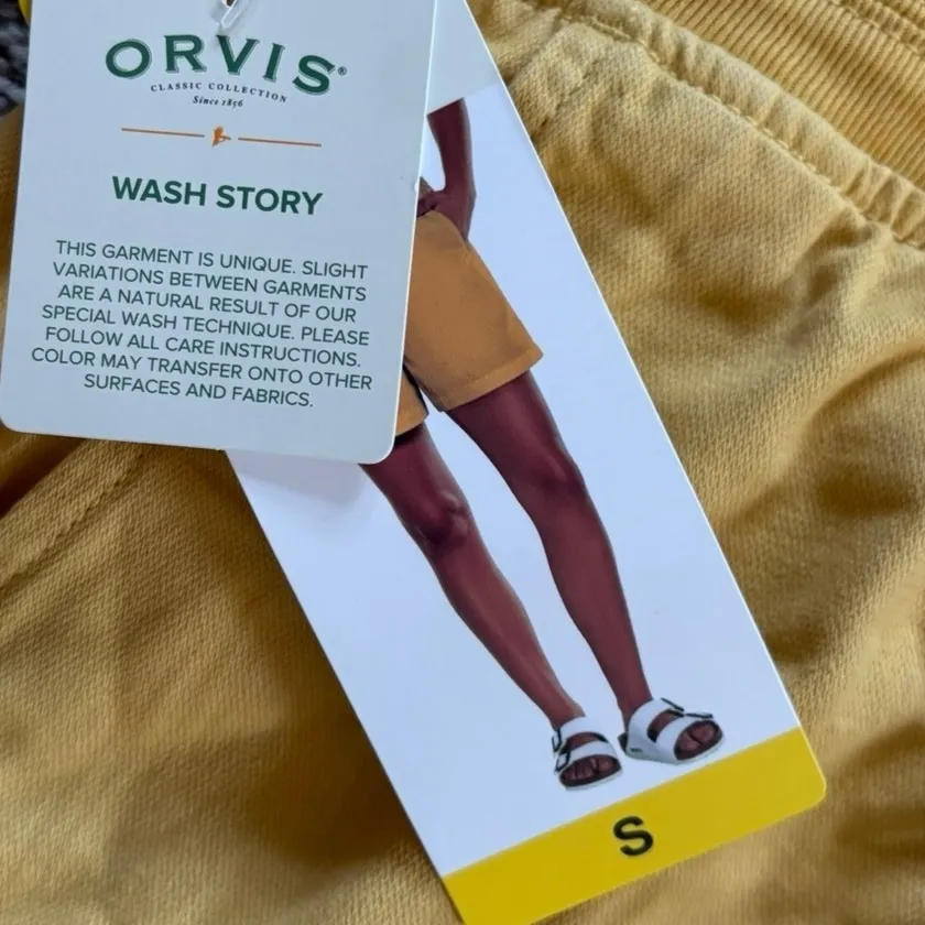 NWT Orvis‎ Cotton Lyocell Shorts Sz S Yellow Pull on Comfort Hiking Summer - Image 2