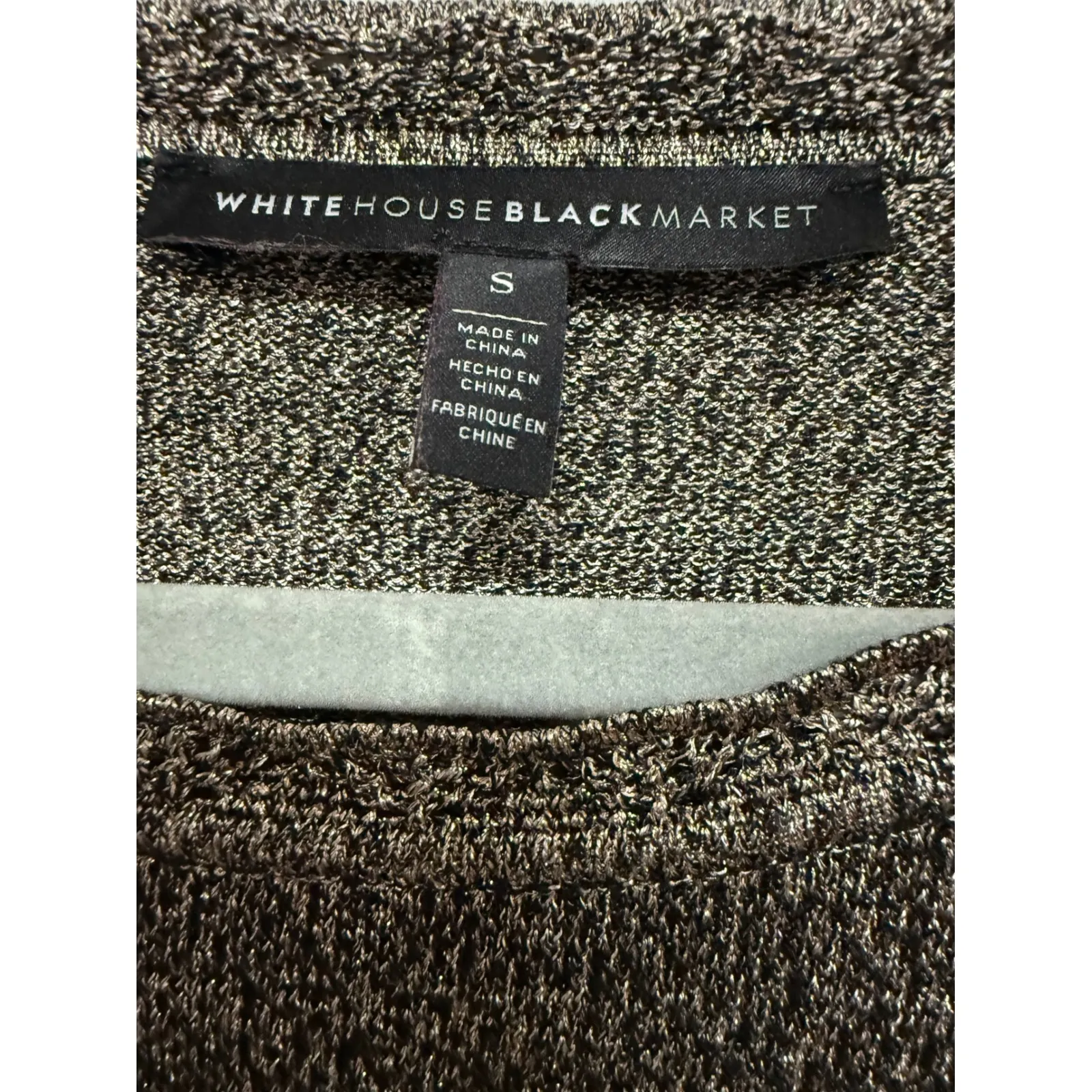 White House Black Market Metallic Striped Long Sleeve Tunic Sweater Size Small - Image 6