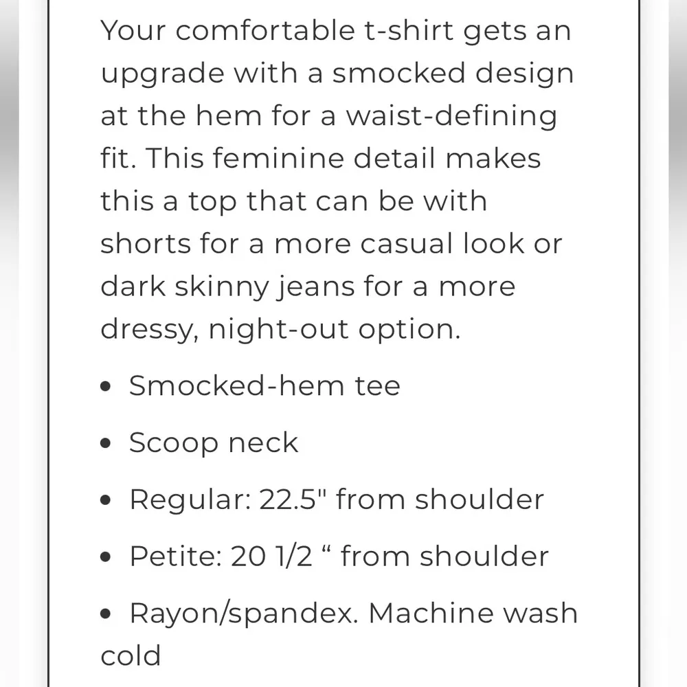 NWT White House Black Market Smocked Hem Tee Sz M - Image 7