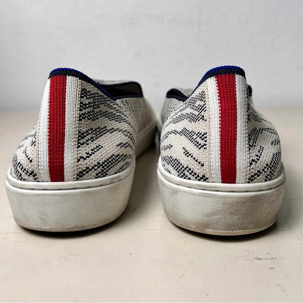 Rothy’s The Sneaker Maritime Tiger Blue Ivory Retired Women’s 10.5 - Image 5