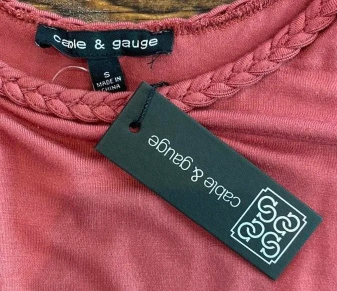 Cable & Gauge Rose Colored Cold Shoulder Top - Image 3