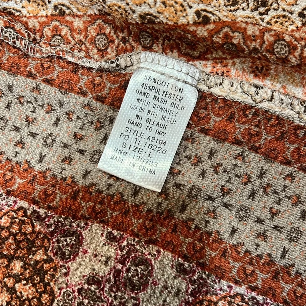 Umgee Bell Sleeve Bohemian Fall Mini Dress Size Large - Image 7