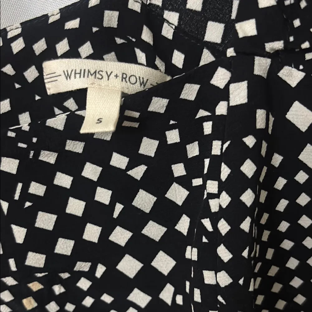 Whimsy + Row Black and White Sheath Dress with Bishop Sleeves - Image 2