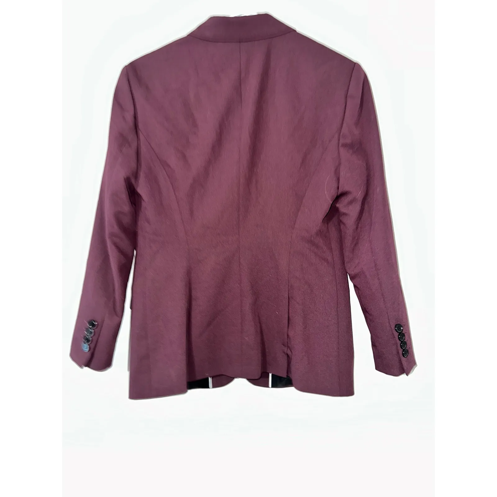 SuitShop Womens Blazer Jacket Burgundy Two Button Business Casual Career Size‎ S Purple - Image 4