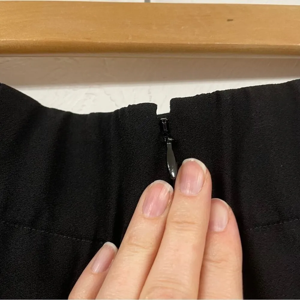 J Crew Black Ruffled Front Pencil Mini Skirt Womens 0 Preppy Fall Career Office - Image 6