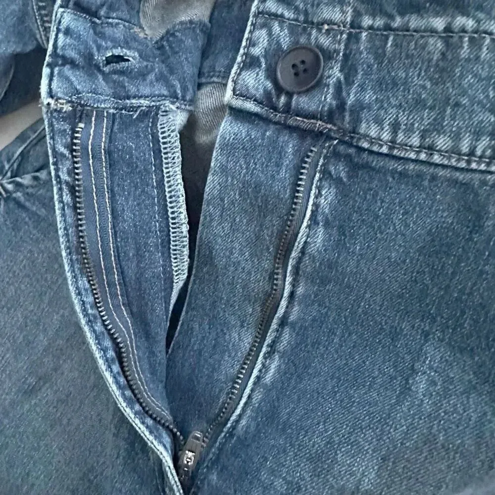 GAP | NWT Denim Utility Romper Washwell Long Sleeve Shorts Jumpsuit | Size 8 - Image 9