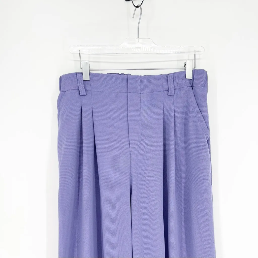 Halara Flex Textured Wide Leg Pull On Pants L Purple - Image 4