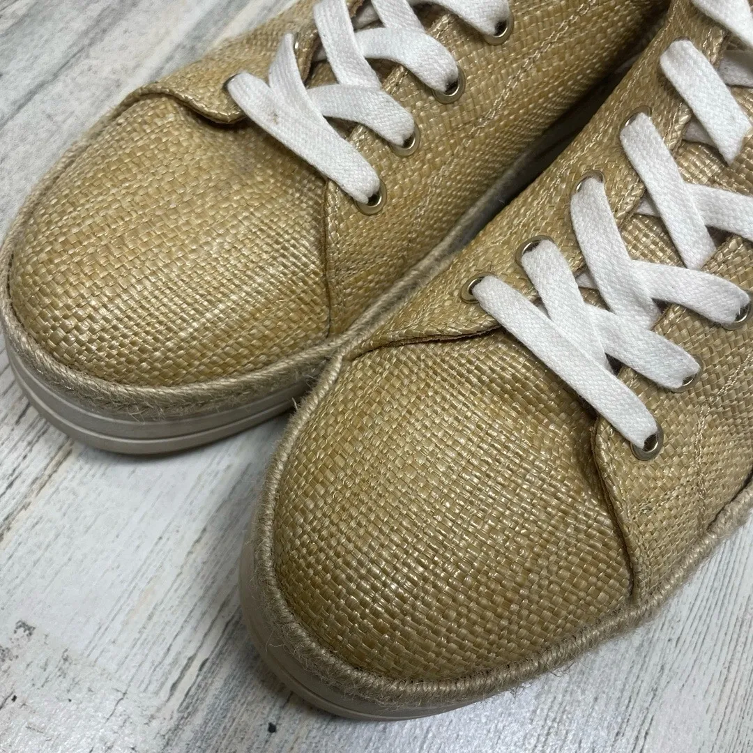 Jack Rogers Mia Rattan Platform Sneakers size 9 Natural Resortwear Preppy - Image 7