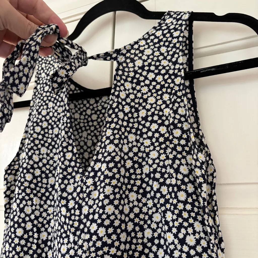 Sezane Fifi Dress Sleeveless Navy Mini Ditsy Floral Daisy Dress 36 Size 4 Small - Image 9
