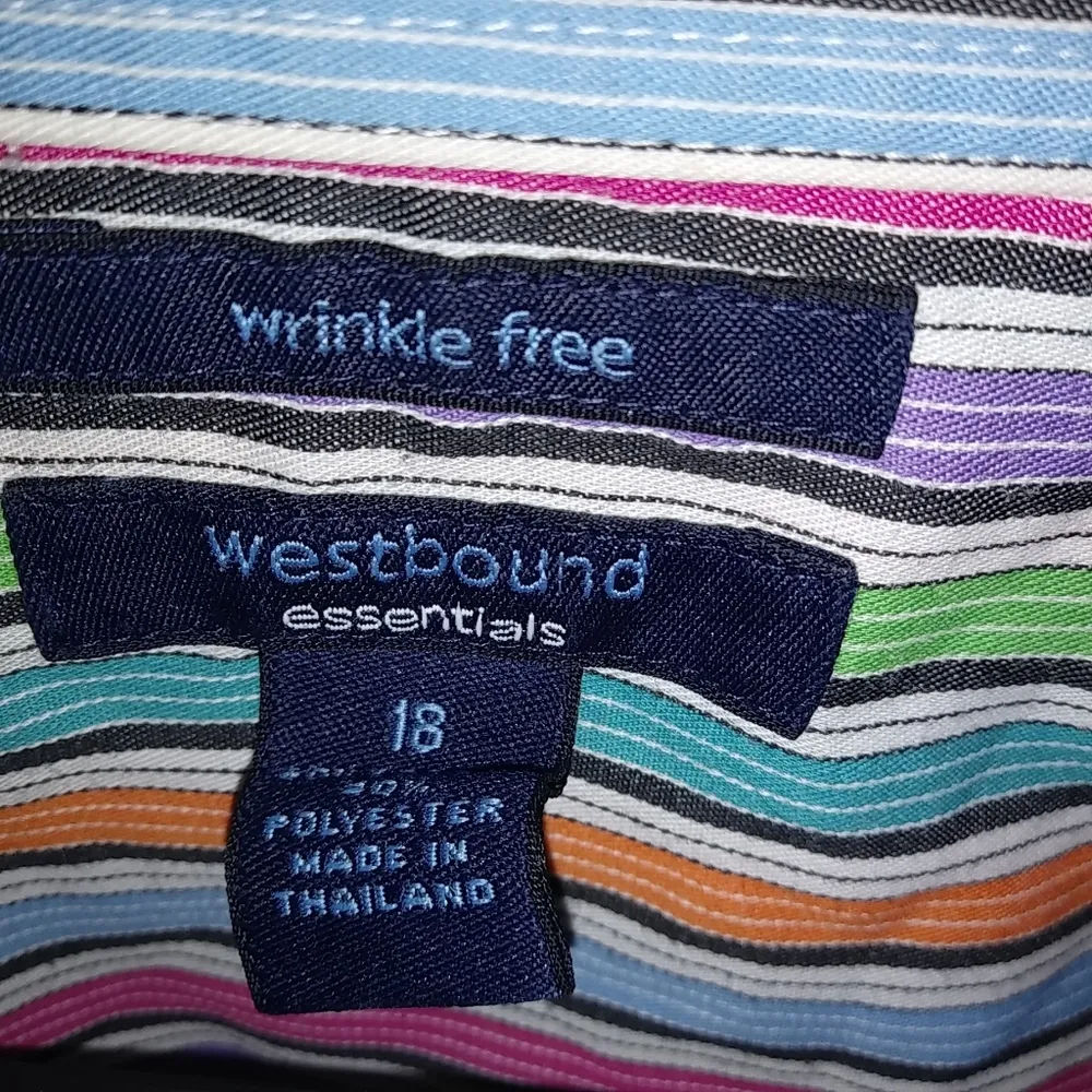 Westbound 18 Candy Striped Oxford Top Plus - Image 4