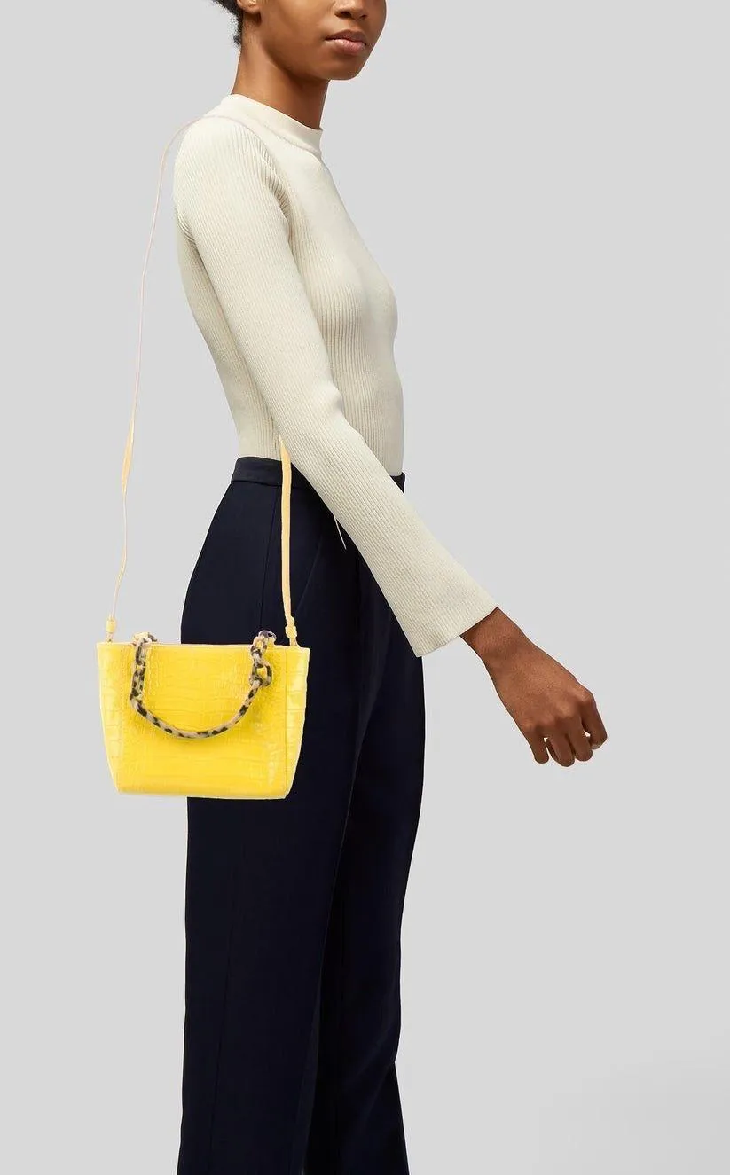 Edie Parker micro patent leather croc-embossed convertible tote shoulder bag - Image 15