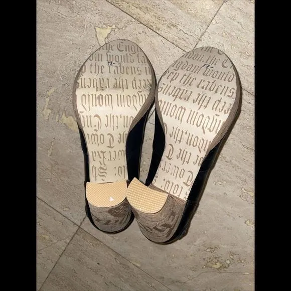 LONDON UNDERGROUND Black‎ Leather Chunky Steampunk Zipper Pumps Shoes Size 8 Black - Image 8