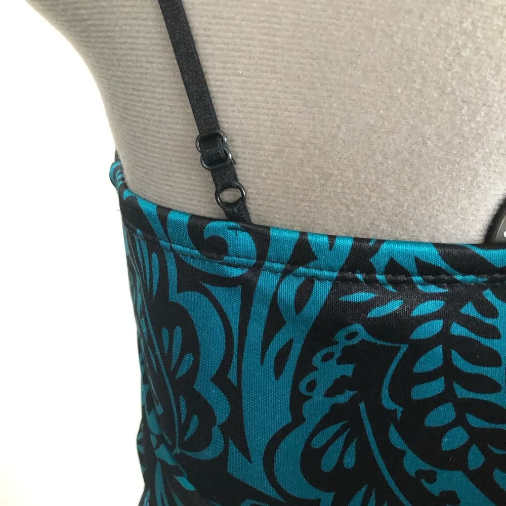 RUBY ROX Womens Dress Size Small Juniors Lined Taffeta Trim Lining Black & Teal - Image 7