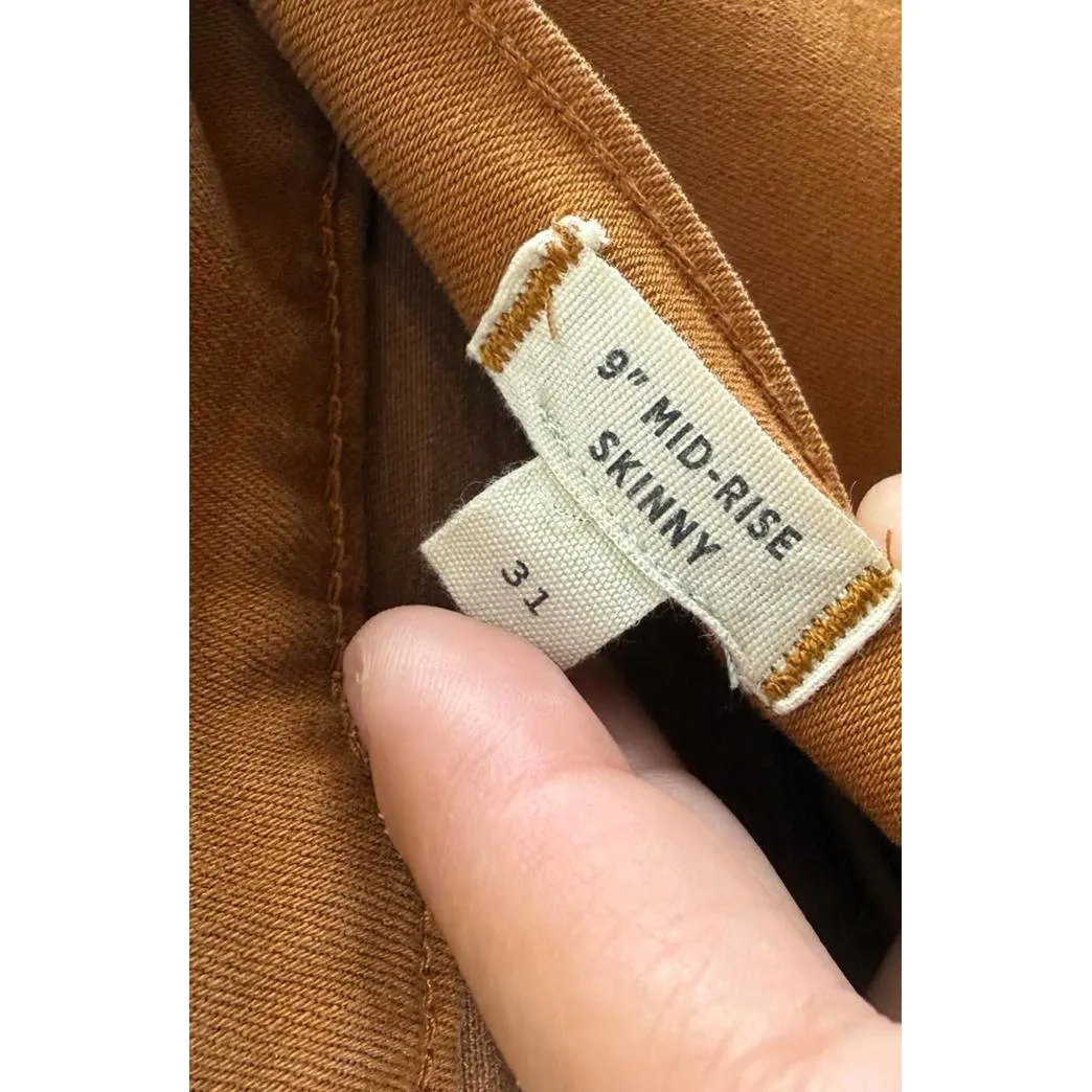 Madewell 9" Mid-Rise Skinny Jeans Button-Front Edition Rust Orange - Size - 31 - Image 8