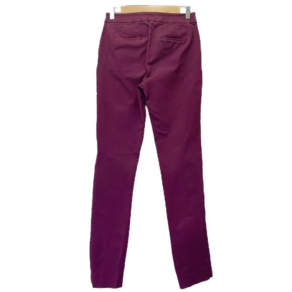Boden Slim Straight Chino Pants in Maroon Women’s Preppy Casual Pant Size 4 Long - Image 2