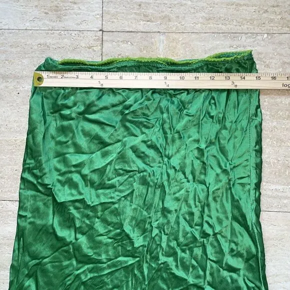 VENTI6.‎ SILK VISCOSE Flare MAXI SKIRT Green Made In Italy Size S - Image 3