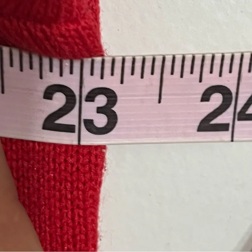 PINK‎ Victoria’s Secret Crop Knit Hoodie Red  Sweater Pullover Top Size Medium - Image 7