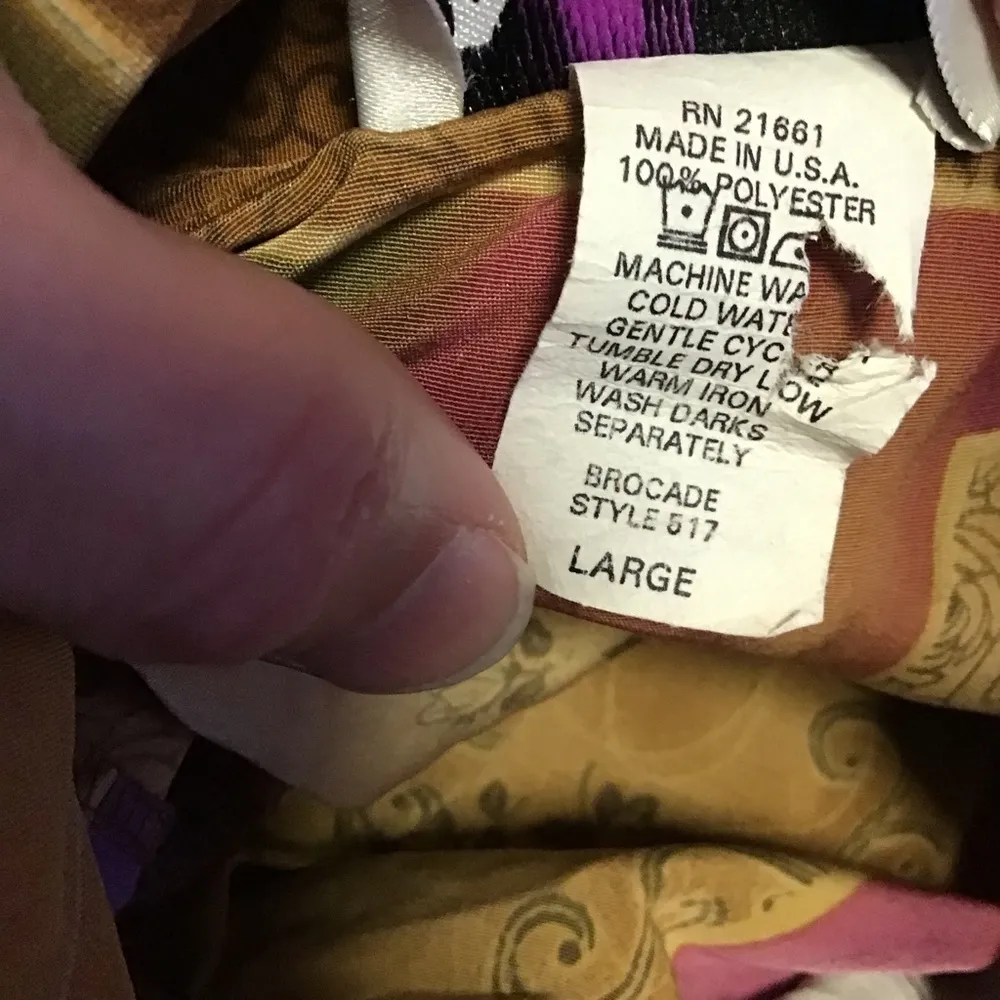 Vintage 90s bright patchwork print shirt Size L - Image 3