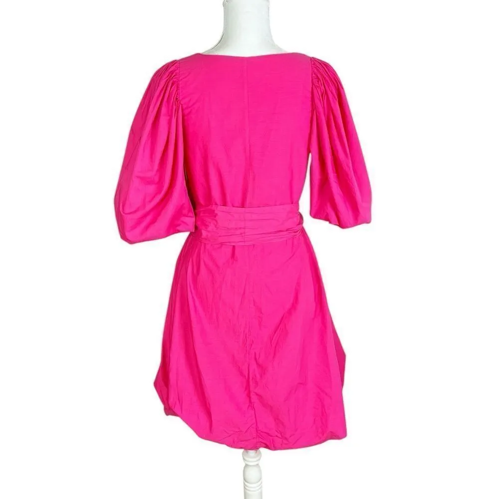 Rhode Marni Bright Pink Bubble Hem Mini Dress Small Pink - Image 3