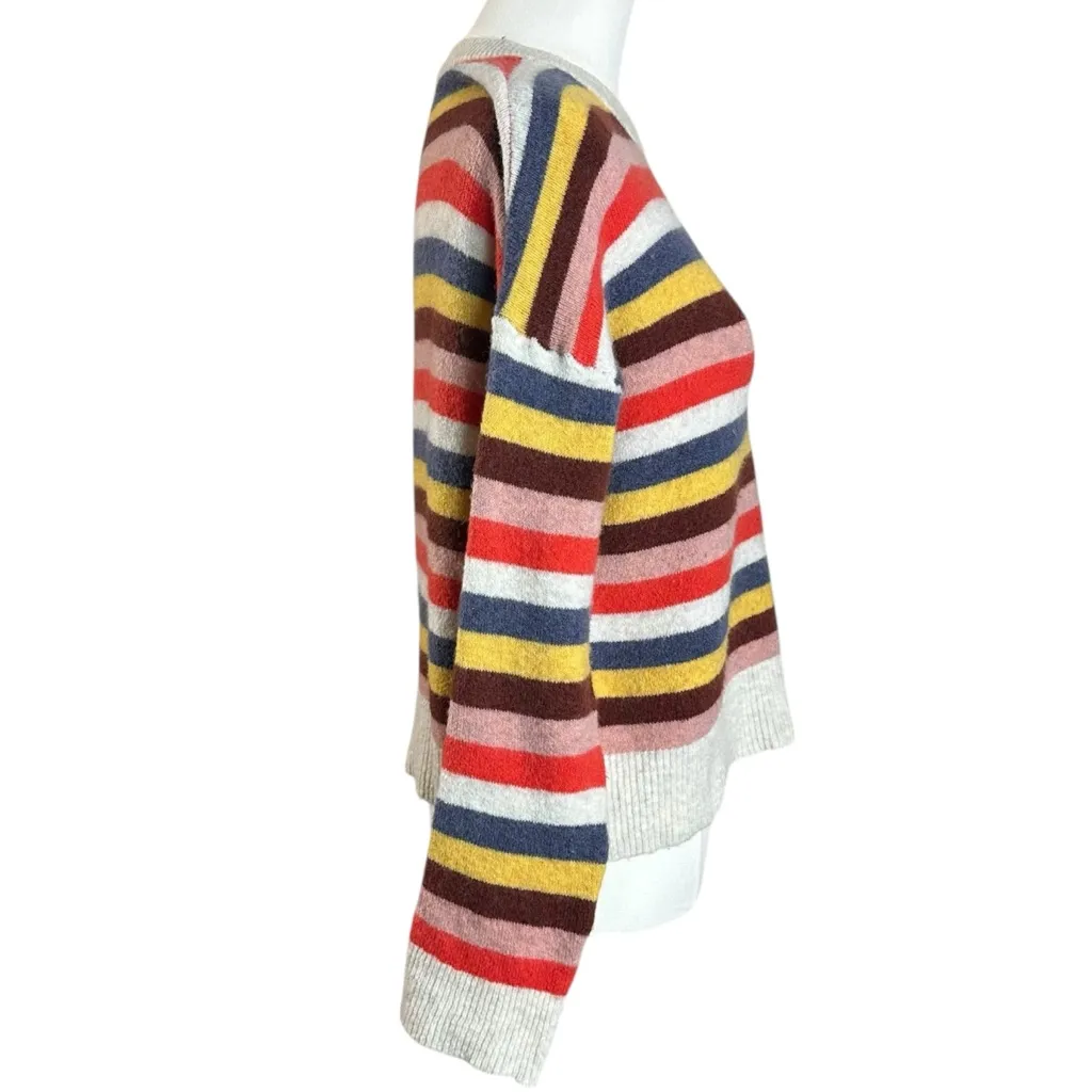 Madewell Cardiff Striped Crewneck Sweater in Coziest Yarn Size XS Preppy Boxy - Image 7