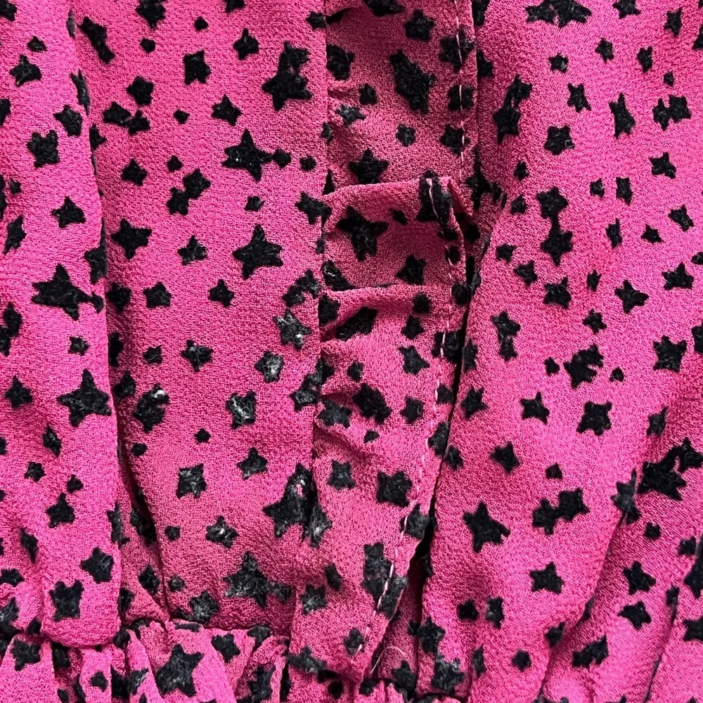 Misa Los Angeles Daphne Velvet Star Burnout Witchy Ruffle Top | Burgundy | XS - Image 4