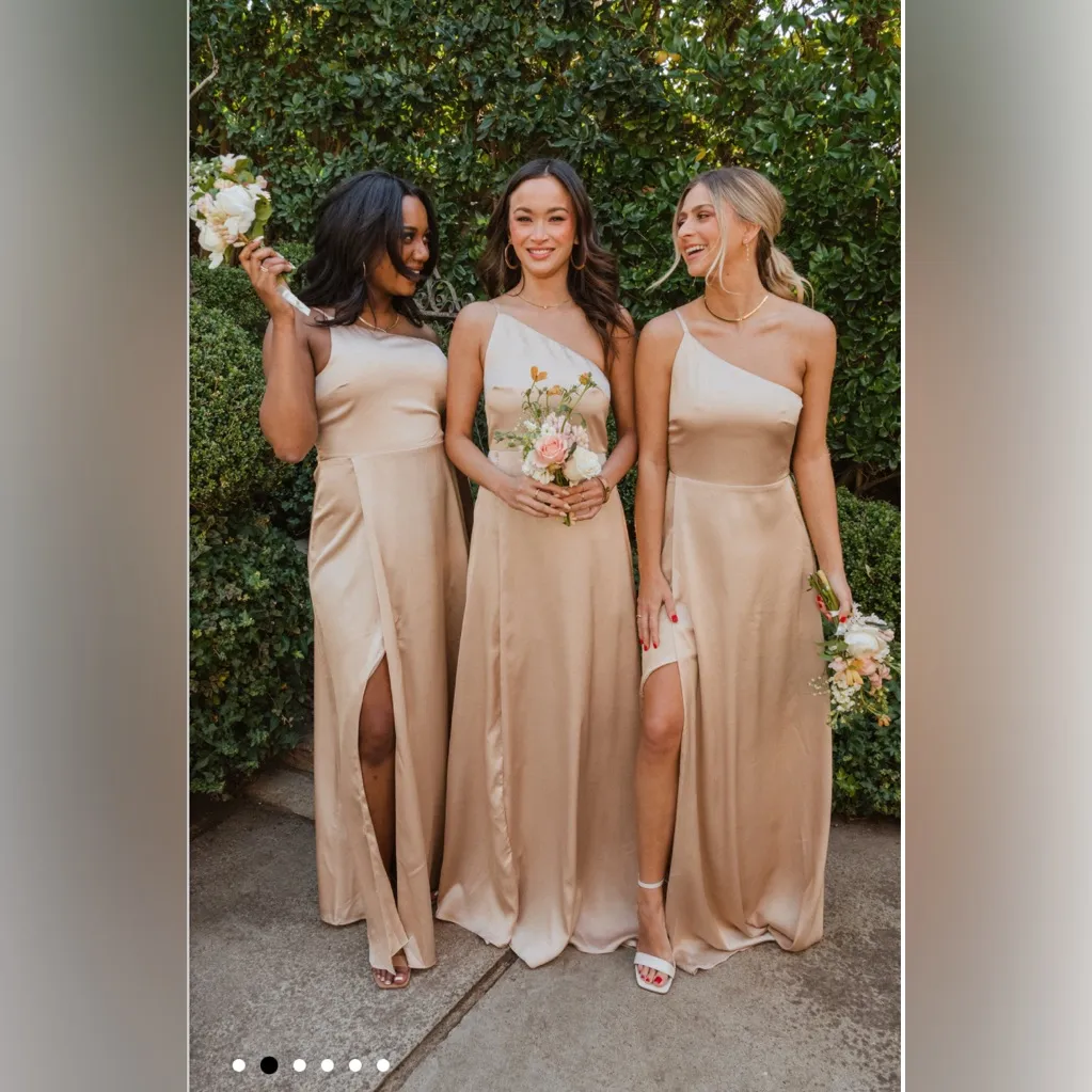 NWOT SHOW ME YOUR MUMU - Shannon One Shoulder Dress size XXL COLOR CHAMPAGNE - Image 2