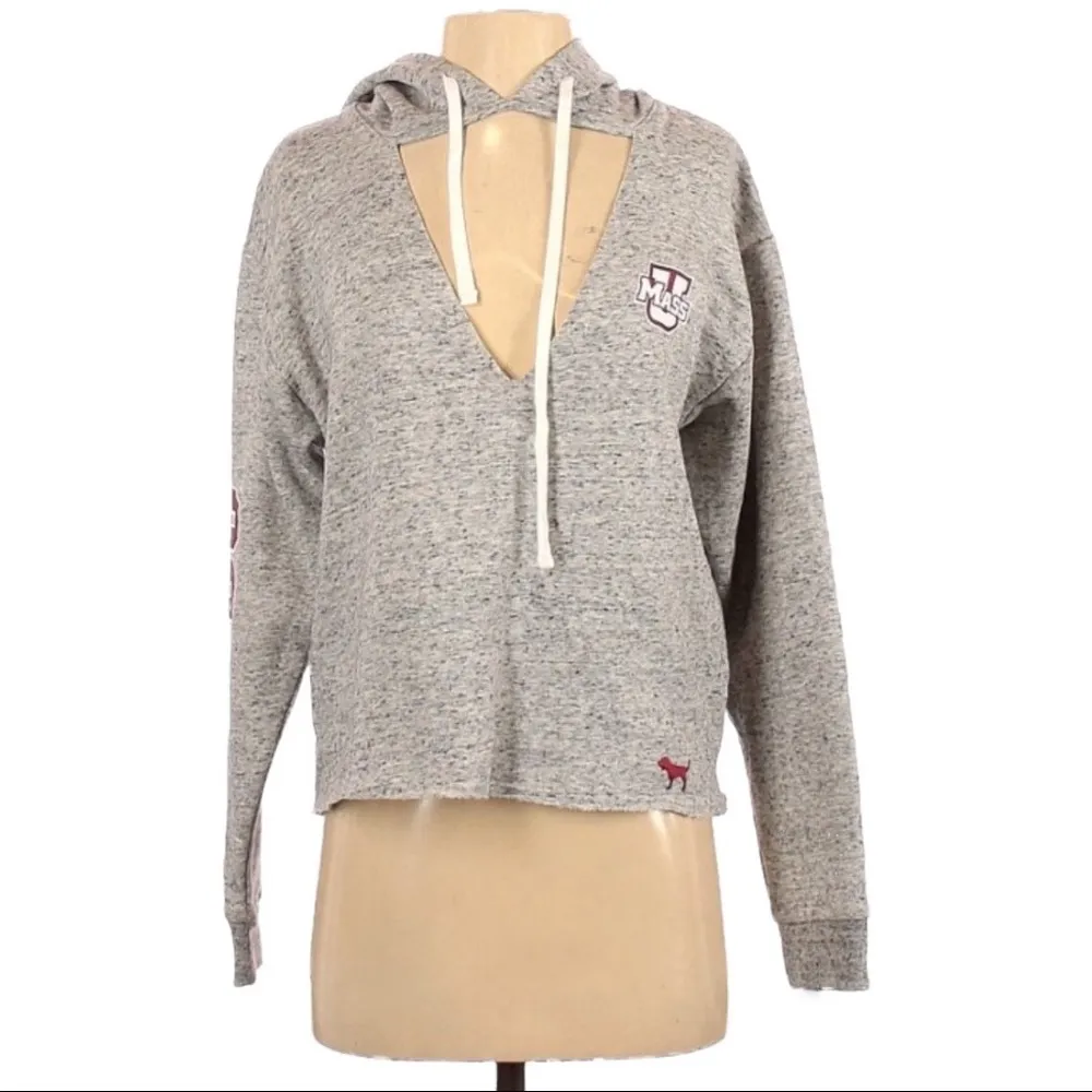 Victoria Secret Pullover Athletic Hoodie Size XS Reg $48. 
60% Cotton 40% Poly - Image 3