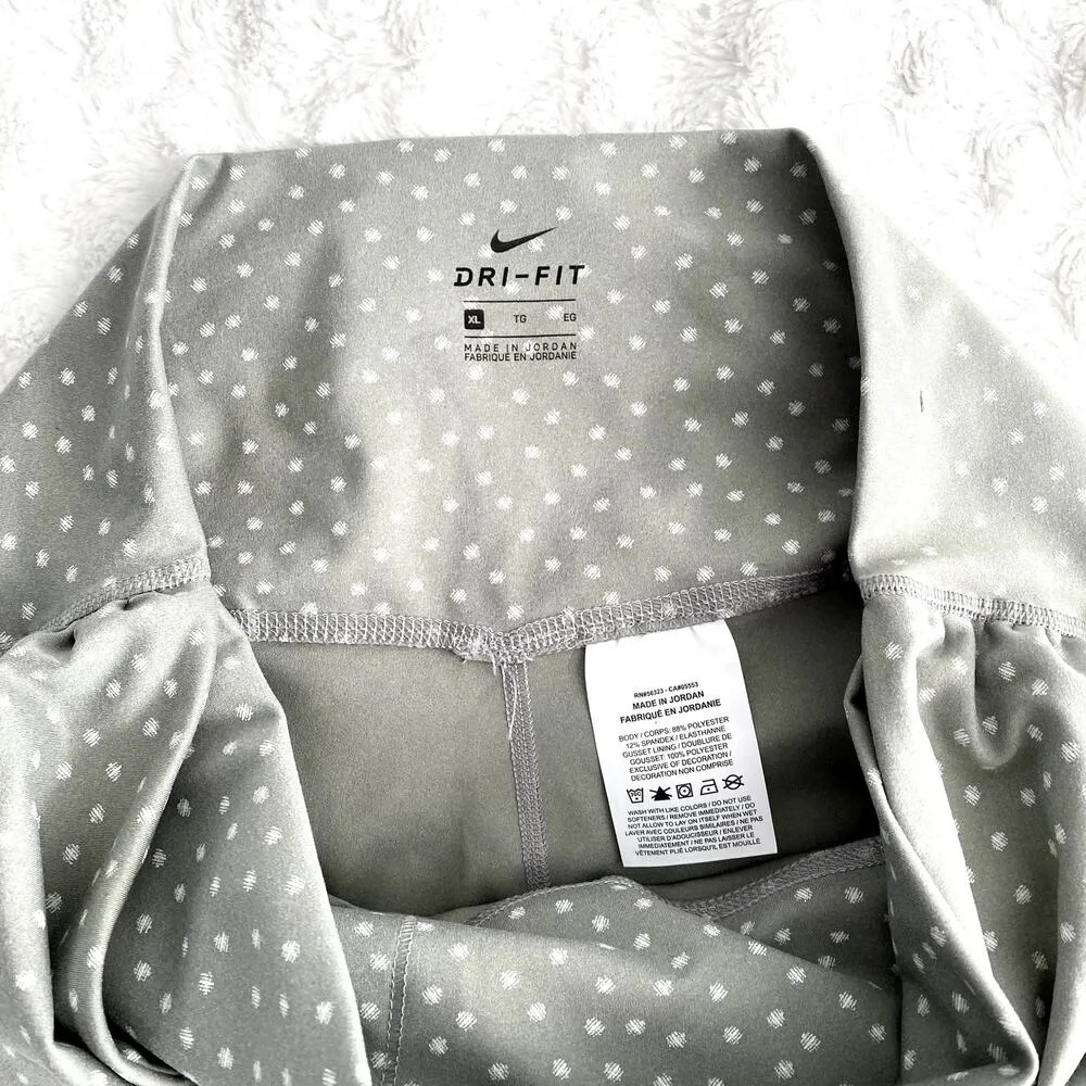 Nike Yoga Gray Polka Dot Twist 7/8 Cropped Athletic Tights Leggings XL - Image 4