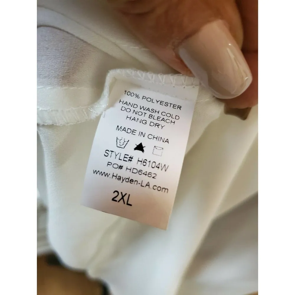 Hayden Women's White 100% Polyester Long Sleeve V Neck Casual Top Shirt - Image 11