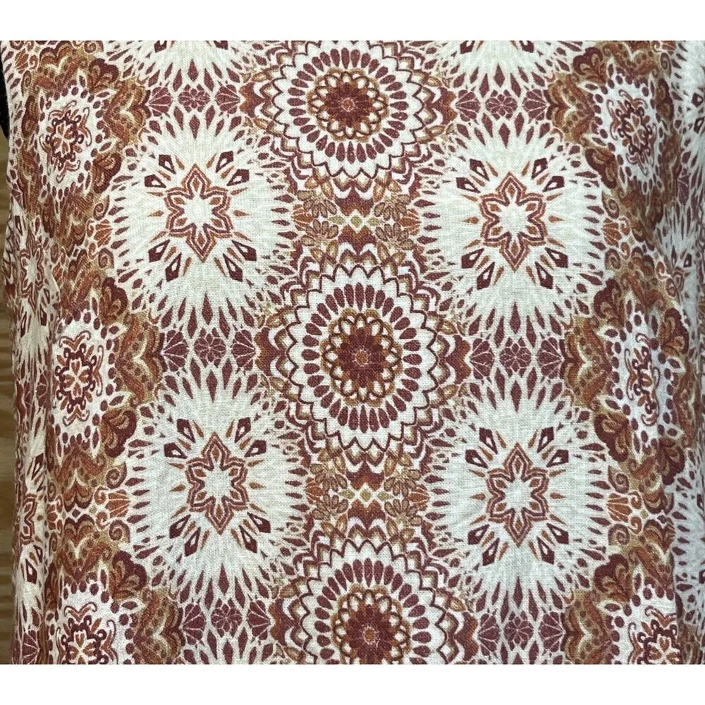 Coldwater Creek Maxi Dress Womens Size 6P Orange Linen Blend Beachy Mature - Image 7